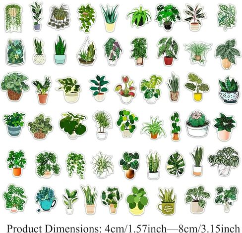 50Pcs Nature-Themed Stickers, Self-Adhesive Decals for Laptops, Water Bottles, Scrapbooks, Perfect for Plant Enthusiasts & Gardening Fans, Durable on Various Surfaces DIY Decoration in Saudi Arabia