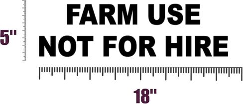 Farm Use Not for Hire Set of 2 Vinyl Decal Stickers Farm Equipment Signage in Saudi Arabia