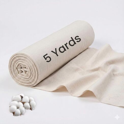صندوق الفن 100% من نسيج الموسلين القطني من The Yard - قماش خياطة طبيعي غير مبيض، متوسط ​​الوزن، عرض 63 بوصة - قماش مقطوع مسبقًا للحرف اليدوية وخياطة اللحف والخياطة in Kuwait