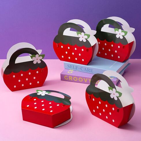 WHALEISLAND Strawberry Party Favor Sweet Berry gift bag Stickers Stampers Keychain Paper Straws Gift Rewards for Kids Girls Birthday Supplies in Saudi Arabia