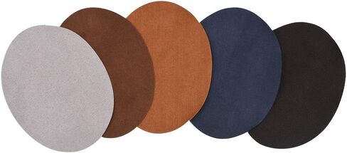 10 Pack Oval Shape PU Leather Patch Repair Sewing Elbow Knee Patches Clothing Accessories, Black Light Gray Dark Blue Brown Dark Brown, for Clothing Trousers Bags in Saudi Arabia