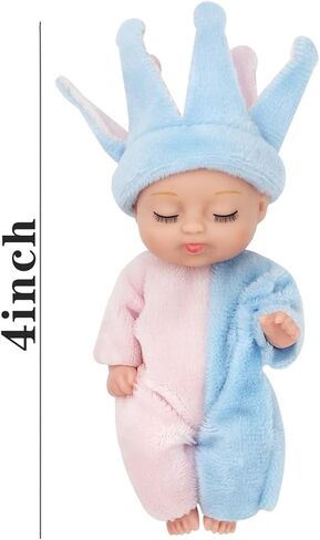 ONEST 8 Sets 4 Inch Dolls Cute Doll Include 8 Pieces Mini Dolls, 8 Sets Handmade Doll Clothes in Saudi Arabia