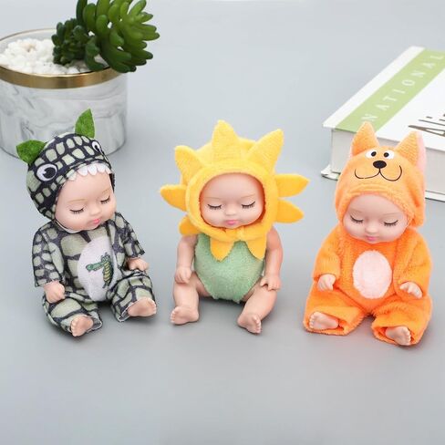ONEST 8 Sets 4 Inch Dolls Cute Doll Include 8 Pieces Mini Dolls, 8 Sets Handmade Doll Clothes in Saudi Arabia