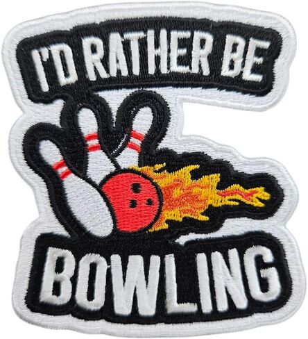 3.5" Embroidered Bowling Iron On Patch | Decorative Bowling Sports Applique Iron On/Sew On Patches for Clothing, Hats, Clothes, Backpacks, Holes, Jackets in Saudi Arabia