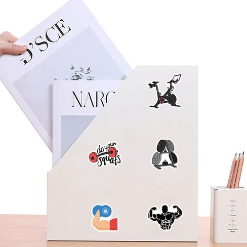 104pcs Fitness Aesthetic Vinyl Waterproof Decals Stickers Pack Gym Cute Cartoon for Water Bottle,Laptop,Phone,Skateboard,Scrapbooking,Bumper for Party Supply Decor Favor in Saudi Arabia