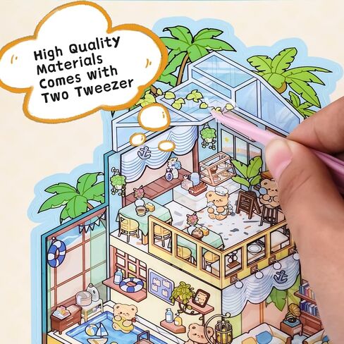 مشاهد ملصقات ثلاثية الأبعاد كتابين كبيرين مع 12 مجموعة، اصنع ملصقات منزلك الخاصة، مشهد ملصقات منزلية ثلاثية الأبعاد لتخفيف التوتر لدى البالغين، علاج بالملصقات ومتعة لتمضية الوقت in Kuwait