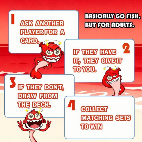 The Grown Up Go Fish! | 2026 New Gameplay Version – Themed Party Game for Adults, Interactive Fun for 2+ Players, Perfect Gag Gift for Friends & Family Game Night | 10 Special Skill/Trap Cards in Saudi Arabia