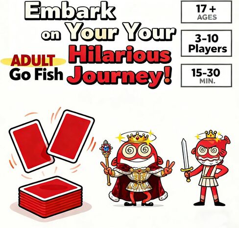 The Grown Up Go Fish! | 2026 New Gameplay Version – Themed Party Game for Adults, Interactive Fun for 2+ Players, Perfect Gag Gift for Friends & Family Game Night | 10 Special Skill/Trap Cards in Saudi Arabia