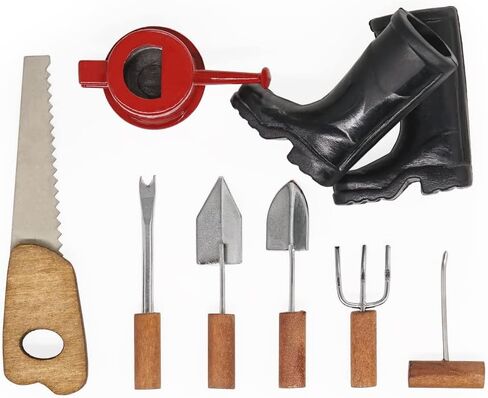 Odoria 1/12 أحذية مطاطية مصغرة مسقاة وأدوات زراعية ملحقات تزيين بيت الدمى in Kuwait