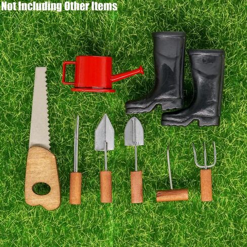 Odoria 1/12 أحذية مطاطية مصغرة مسقاة وأدوات زراعية ملحقات تزيين بيت الدمى in Kuwait