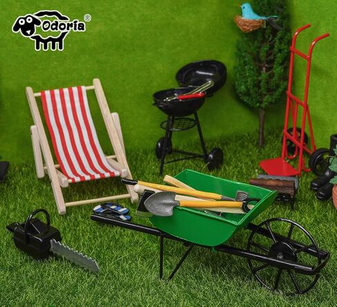 Odoria 1/12 أحذية مطاطية مصغرة مسقاة وأدوات زراعية ملحقات تزيين بيت الدمى in Kuwait