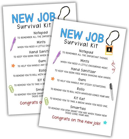 Lashicorn New Job Survival Kit 30pk 4x6 "HR Onboarding Office Management Gift تعيينات جديدة حزمة ترحيب الموظف الوظيفي مكتب البقاء على قيد الحياة التقدير in Saudi Arabia