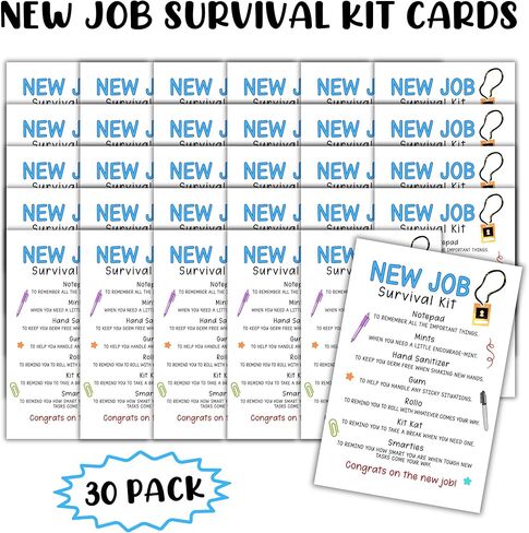 Lashicorn New Job Survival Kit 30pk 4x6 "HR Onboarding Office Management Gift تعيينات جديدة حزمة ترحيب الموظف الوظيفي مكتب البقاء على قيد الحياة التقدير in Saudi Arabia