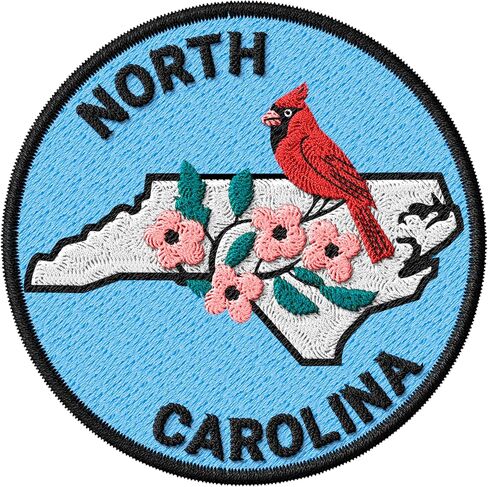 North Carolina State Patch for Clothes Outer Banks Lighthouse – Embroidered Iron on Patch for Backpack Jacket - Fabric Patches for Clothes Souvenirs & Gifts for Travelers ID45095 in Saudi Arabia