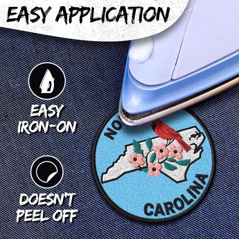 North Carolina State Patch for Clothes Outer Banks Lighthouse – Embroidered Iron on Patch for Backpack Jacket - Fabric Patches for Clothes Souvenirs & Gifts for Travelers ID45095 in Saudi Arabia