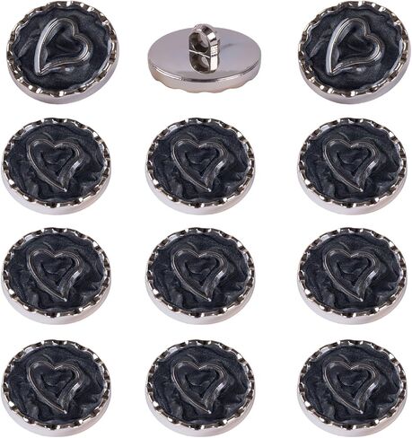 Lilaly 12PCS 1 Inch Khaki Heart Buttons for Crafts, Sewing Buttons for Clothes, Button Kit Suitable for Shirt, Coat, DIY Project in Saudi Arabia