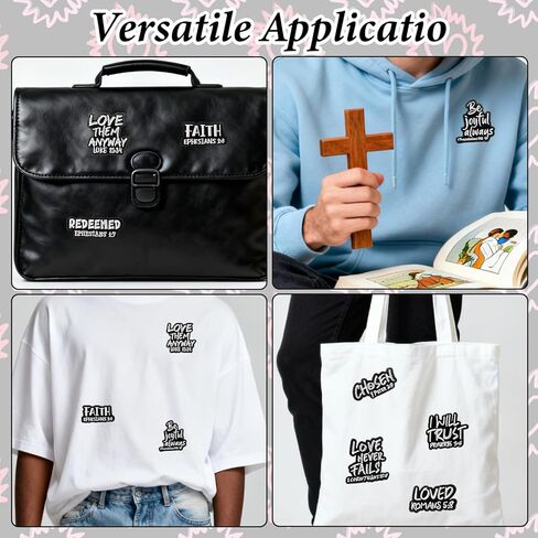Sibba 16 pcs Christian Embroidered Iron on Patches, Bible Verse Embroidery Applique Patches Inspirational Motivational Religious Faith Sew on Patch Appliques for Christmas Hat Backpack Jacket Clothes in Saudi Arabia