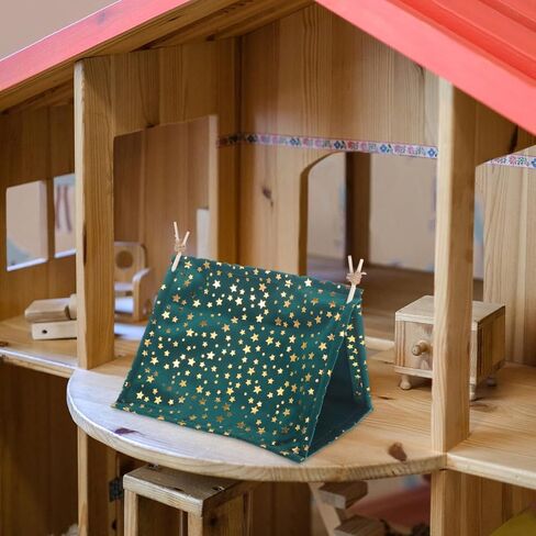 Miniature Tent Model for Dollhouse Camping Decor Small Polyester Camping Tent Table Landscaping Fairy Dollhouse Accessories 7.87X5.90X4.72In in Kuwait