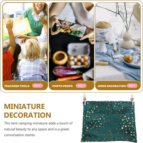 Miniature Tent Model for Dollhouse Camping Decor Small Polyester Camping Tent Table Landscaping Fairy Dollhouse Accessories 7.87X5.90X4.72In in Kuwait