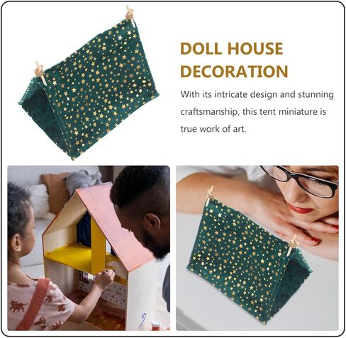 Miniature Tent Model for Dollhouse Camping Decor Small Polyester Camping Tent Table Landscaping Fairy Dollhouse Accessories 7.87X5.90X4.72In in Kuwait