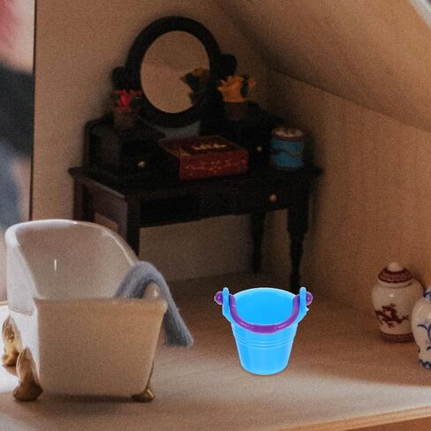 Ciieeo Mini Buckets for Dollhouse Decor 10Pcs Tiny Miniature Water Buckets 1 12 Scale Dollhouse Accessories for Miniature Scenes in Saudi Arabia