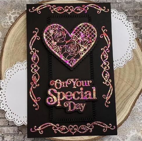 Valentine's Day Love Lace Edge Metal Die Cuts,Happy Valentine's Day Heart Rose Lace Flower Edge Cutting Dies Cut Stencils for DIY Invitation Card Scrapbooking Album Embossing Paper Dies Card Making in Saudi Arabia
