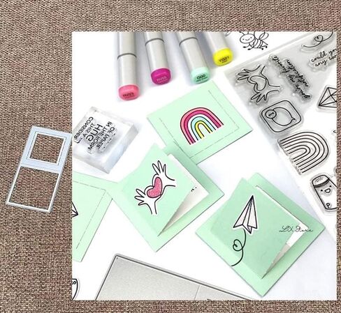 Design Craft Metal Stencil Mold Cutting Dies Mini Note Card Decoration Scrapbook Die Cuts Album Paper Card Embossing Making Decor Greetings Frame Practice Handcraft Tags Template Machine Supplies in Saudi Arabia