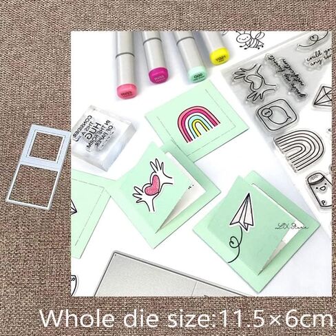 Design Craft Metal Stencil Mold Cutting Dies Mini Note Card Decoration Scrapbook Die Cuts Album Paper Card Embossing Making Decor Greetings Frame Practice Handcraft Tags Template Machine Supplies in Saudi Arabia