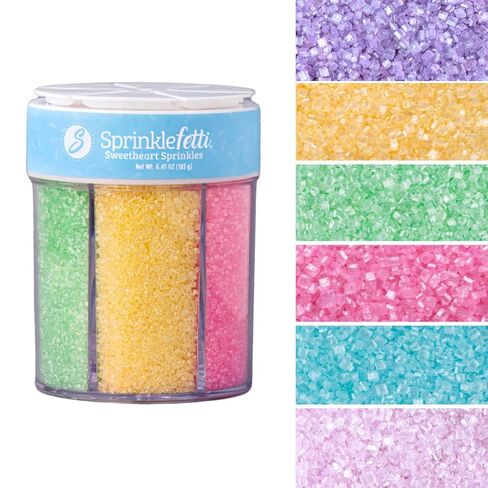 Sweets Indeed Pastel Colored Sugar 6 Cell Set – Decorative Sanding Sugar for Baking & Decorating, Cupcakes, Cookies, Cakes & Desserts – Spring Easter Baking Decorations – 6.45 oz in Saudi Arabia