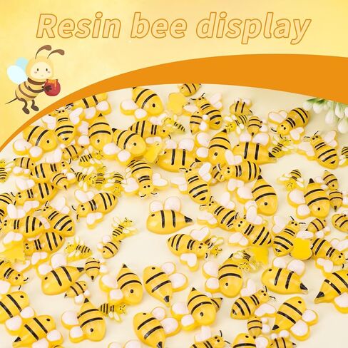 100pcs Mini Resin Honey Bees for Crafting, 4 Design Tiny Resin Bees Small Decorative Honeybee Decorations for DIY Birthday Animal Party Table Decoration in Saudi Arabia