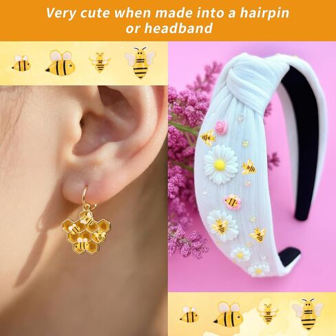 100pcs Mini Resin Honey Bees for Crafting, 4 Design Tiny Resin Bees Small Decorative Honeybee Decorations for DIY Birthday Animal Party Table Decoration in Saudi Arabia