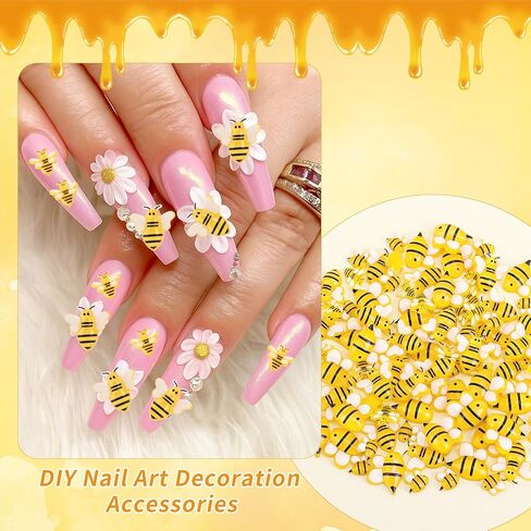 100pcs Mini Resin Honey Bees for Crafting, 4 Design Tiny Resin Bees Small Decorative Honeybee Decorations for DIY Birthday Animal Party Table Decoration in Saudi Arabia