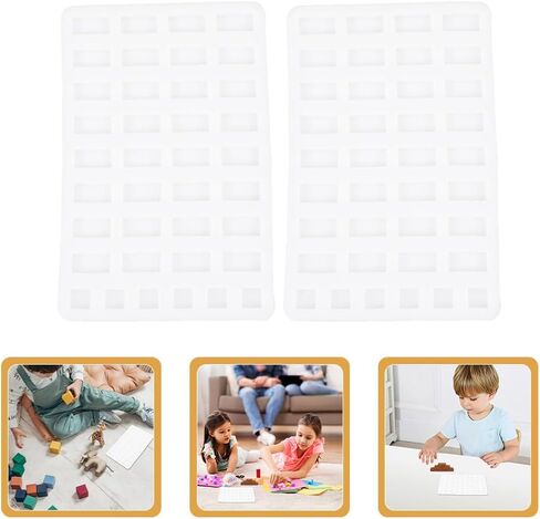 2 قطعة قالب الطوب المصغر قوالب السيليكون للحرف اليدوية أداة صنع الطوب الصغيرة لبناء المناظر الطبيعية لطاولة الرمل وإكسسوارات بيت الدمى ذاتية الصنع in Kuwait