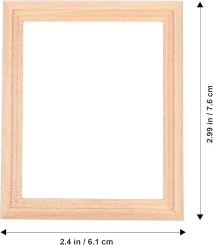 Balacoo 6 Pcs Small Photo Frames, 1:12 Scale Wood Dollhouse Frames, Mini Wooden Dollhouse Furniture Set for DIY Wall Art Painting, Craft Artwork Decor, 3.0 × 2.4 Inch in Saudi Arabia
