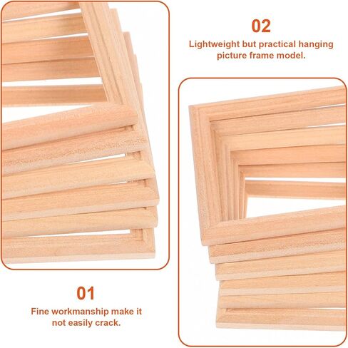 Balacoo 6 Pcs Small Photo Frames, 1:12 Scale Wood Dollhouse Frames, Mini Wooden Dollhouse Furniture Set for DIY Wall Art Painting, Craft Artwork Decor, 3.0 × 2.4 Inch in Saudi Arabia