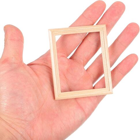 Balacoo 6 Pcs Small Photo Frames, 1:12 Scale Wood Dollhouse Frames, Mini Wooden Dollhouse Furniture Set for DIY Wall Art Painting, Craft Artwork Decor, 3.0 × 2.4 Inch in Saudi Arabia