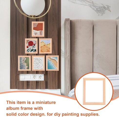 Balacoo 6 Pcs Small Photo Frames, 1:12 Scale Wood Dollhouse Frames, Mini Wooden Dollhouse Furniture Set for DIY Wall Art Painting, Craft Artwork Decor, 3.0 × 2.4 Inch in Saudi Arabia