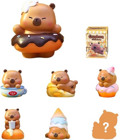 Capybara Cuisine Series Blind Box Figures, Random Design Action Figures Collectible Toys for Birthday Gift, Home Decorations, Single Box in Saudi Arabia