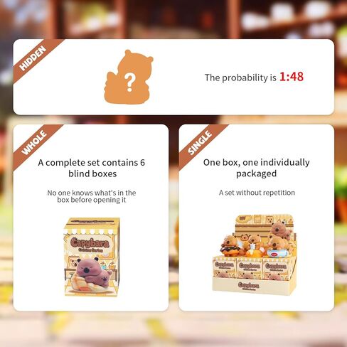 Capybara Cuisine Series Blind Box Figures, Random Design Action Figures Collectible Toys for Birthday Gift, Home Decorations, Single Box in Saudi Arabia