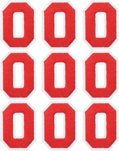 MECCANIXITY Iron on Number Patches 2" Number 1 Iron on Embroidered Patch Sew on Letter Stickers Applique for Repairing Clothing Jeans Shoes Hats DIY(Red, Pack of 9) in Saudi Arabia