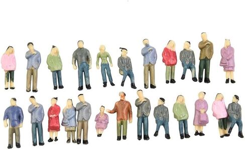 HO OO Scale Model People Figures with Benches and Lamp Posts Painted Detailing Plastic Set Scenery Accessory for Train Railway Display 49 Pack for Sand Tables Parks Platforms Urban Scenes in Saudi Arabia