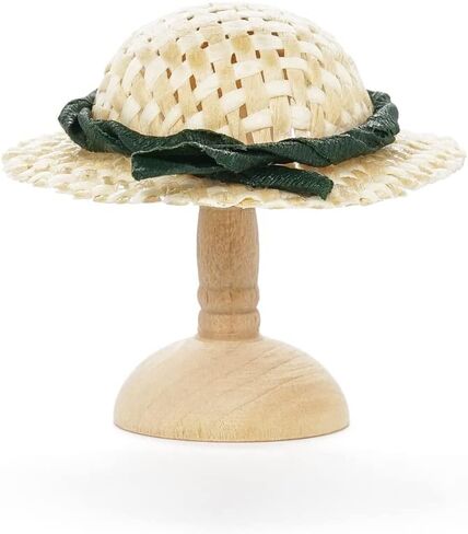 قبعة Odoria 1/12 المصغرة من القش مع حامل ملحقات تزيين بيت الدمى in Kuwait