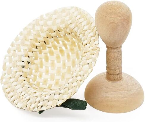 قبعة Odoria 1/12 المصغرة من القش مع حامل ملحقات تزيين بيت الدمى in Kuwait