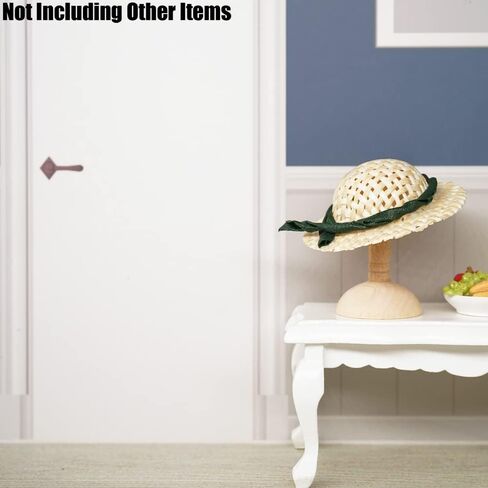 قبعة Odoria 1/12 المصغرة من القش مع حامل ملحقات تزيين بيت الدمى in Kuwait