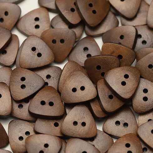 50pcs Natural Brown Arc Wooden Sewing Buttons Great for DIY Crafts, Coat, Sweater, Dresses & Crochet Items for kiddos 18mm Triangle Wooden Buttons in Saudi Arabia