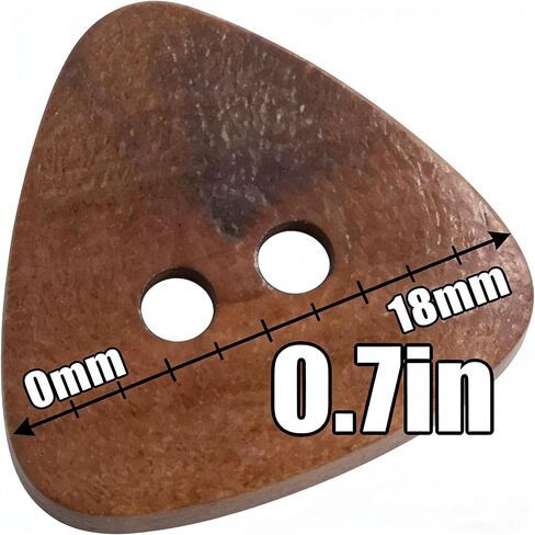 50pcs Natural Brown Arc Wooden Sewing Buttons Great for DIY Crafts, Coat, Sweater, Dresses & Crochet Items for kiddos 18mm Triangle Wooden Buttons in Saudi Arabia