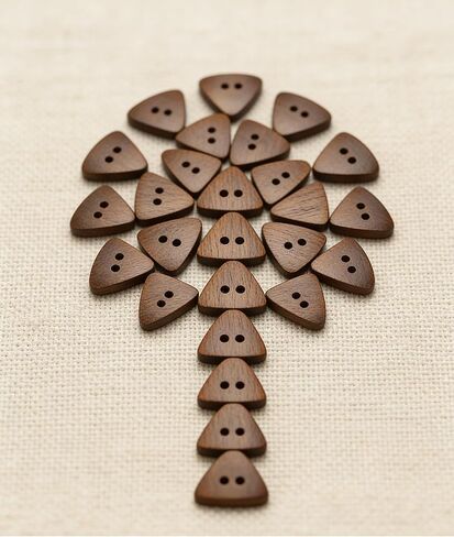 50pcs Natural Brown Arc Wooden Sewing Buttons Great for DIY Crafts, Coat, Sweater, Dresses & Crochet Items for kiddos 18mm Triangle Wooden Buttons in Saudi Arabia