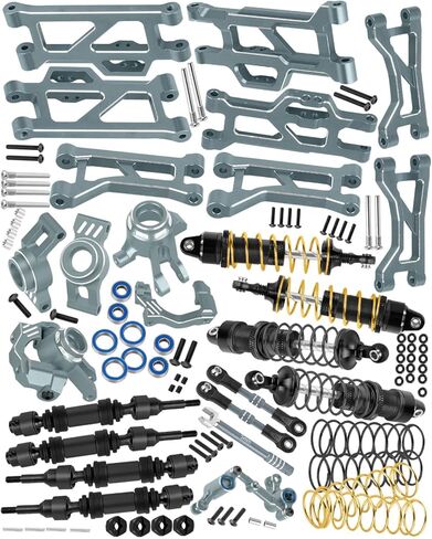 RC Aluminum Upgrades Part for 1/16 Mini Maxx 4WD (107154-1),Suspension Arms/RC Shock/Drive Shaft CVD/Caster Block/Steering Blocks/Rear Stub Axle Carriers/Steering Bellcranks/Links,Red in Saudi Arabia