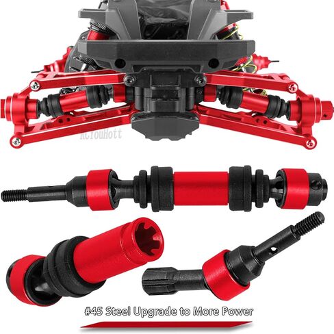 RC Aluminum Upgrades Part for 1/16 Mini Maxx 4WD (107154-1),Suspension Arms/RC Shock/Drive Shaft CVD/Caster Block/Steering Blocks/Rear Stub Axle Carriers/Steering Bellcranks/Links,Red in Saudi Arabia