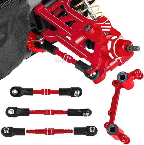RC Aluminum Upgrades Part for 1/16 Mini Maxx 4WD (107154-1),Suspension Arms/RC Shock/Drive Shaft CVD/Caster Block/Steering Blocks/Rear Stub Axle Carriers/Steering Bellcranks/Links,Red in Saudi Arabia